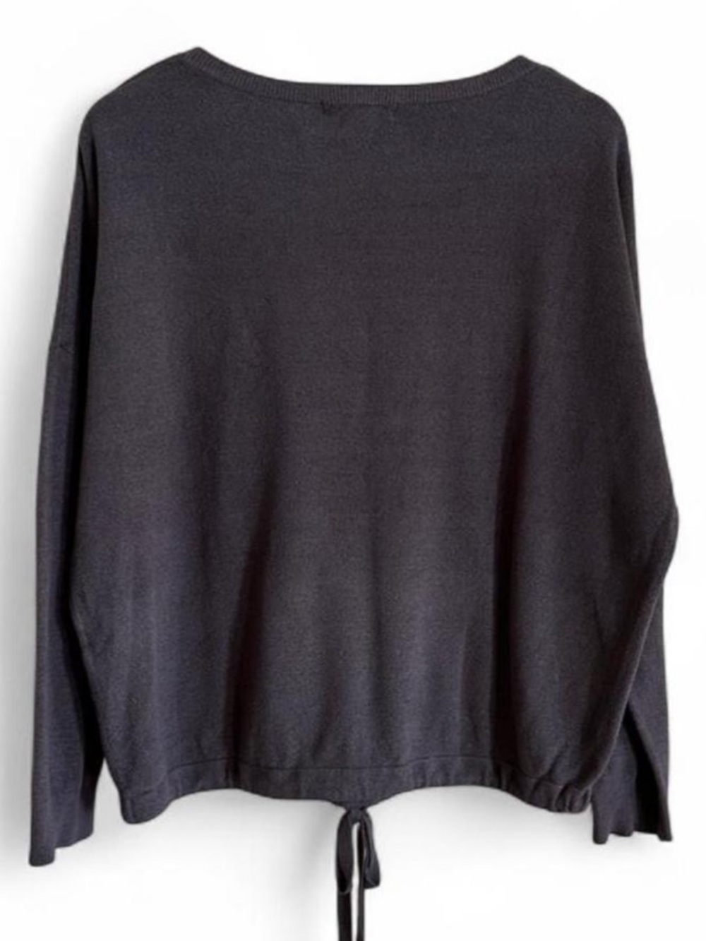 Barefoot Dreams CozyChic Ultra Lite Gray Pullover Tie Hem Top L - Picture 4 of 8